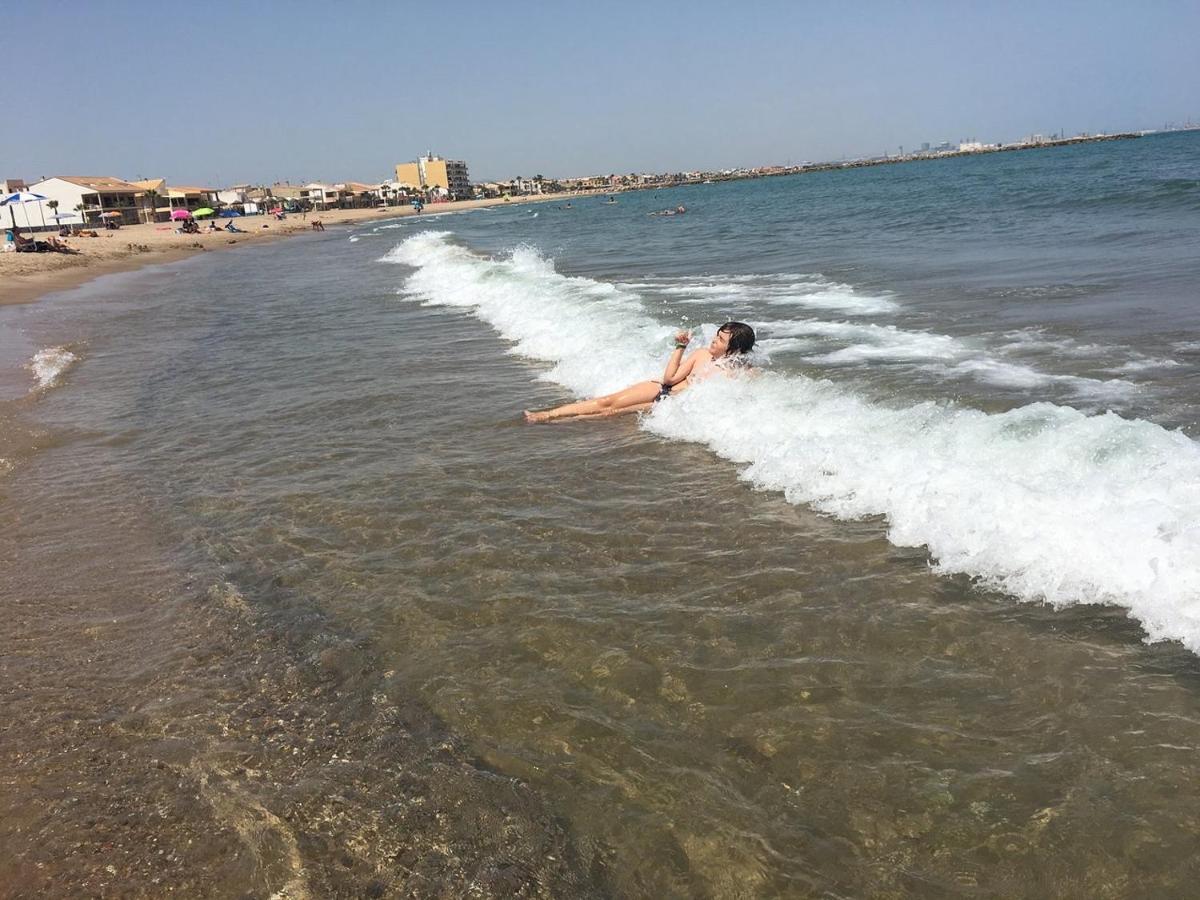 Apto Con Piscina En La Playa Cerca De Vlc Con Ac Puzol Exteriér fotografie